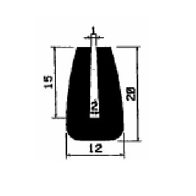 -TU1- 2587 1B= 100 m - rubber profiles - U shape profiles