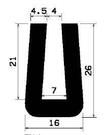 TU1- 1325 - rubber profiles - U shape profiles