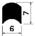 HR 1208 - silicone rubber profiles - Semi-circle, D-profiles