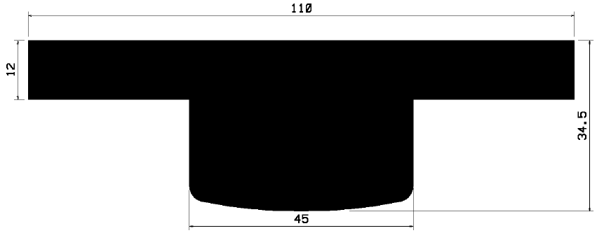 T 1405 - EPDM Gummi-Profile - Abdeckung und T-Profile