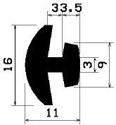 H - 0109 - EPDM gumiprofilok - H alakú profilok
