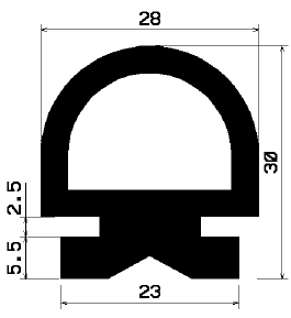 RT 0591. - szilikon gumiprofilok - Gördülő ajtó - ujjvédő profilok