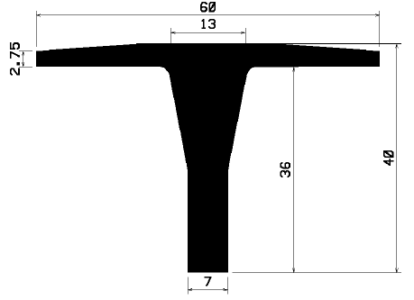 FA 0235 - gumiprofilok - Takaró és 'T' alakú profilok
