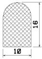 1B= 200 m MZS 25205 - EPDM szivacs gumiprofilok - Félkör alakú, D-profilok