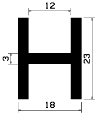 H 0804 - EPDM gumiprofilok - H alakú profilok