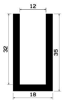 TU1- 1064 - rubber profiles - U shape profiles
