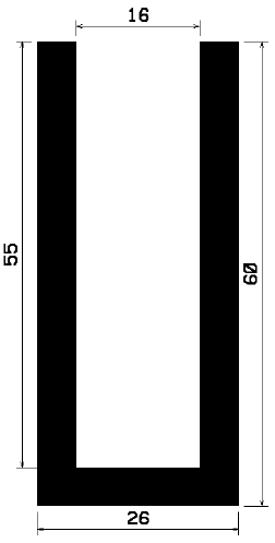 TU1- 1067 - rubber profiles - U shape profiles