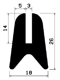 TU1- 1074 - rubber profiles - U shape profiles