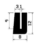 TU1- 1182 - silicone profiles - U shape profiles