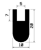 TU1- 1278 - rubber profiles - U shape profiles