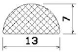 MZS 25539 - EPDM szivacs gumiprofilok - Félkör alakú, D-profilok