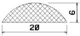 MZS 25541 - EPDM szivacs gumiprofilok - Félkör alakú, D-profilok