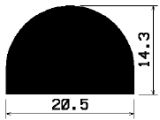 HR 1581 - rubber and silikon profiles - under 100 m - Semi-circle, D-profiles