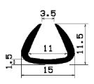 TU1- 0306 min. 800 m - rubber profiles - U shape profiles