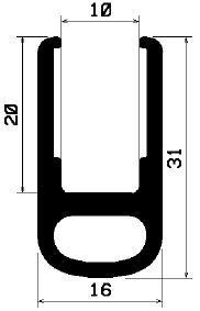 TU1- 1813 - rubber profiles - U shape profiles
