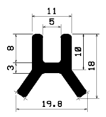 TU1- 1890 - silicone profiles - U shape profiles
