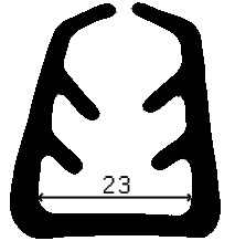 TU1 - G046 32×36 mm - gumiprofilok - U alakú profilok