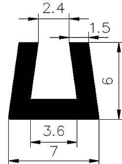TU1 - G087 7×6 mm - silicone profiles - U shape profiles