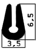 TU1 - G312 6,5×3,5×0,4 mm - EPDM-Gummi -Profile - U-Profile