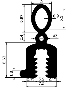 Z1 - G612 - silicone rubber profiles - Door-frame profiles