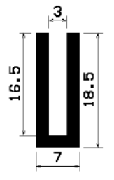 - TU1- 0320 1B= 50 m - gumiprofilok - U alakú profilok