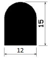 HR - 2136 - silicone rubber profiles - Semi-circle, D-profiles