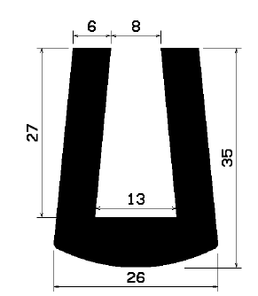 TU1- 1202 - rubber profiles - U shape profiles