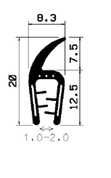 SD-0082 - Co-Ex-Profile mit Metalleinsätze - Kantenschutzprofile SD-0082 - Co-Ex-Profile mit Metalleinsätze - Kantenschutzprofile