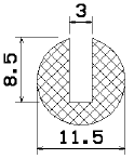 MZS - 25033 1B= 50 m - Schaumgummiprofile bzw. Moosgummiprofile - U-Profile