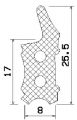 MZS 25048 - EPDM-Schwammgummi-Profile - Türscheiben- Fensterdichtungsprofile