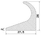 MZS 25071 - EPDM-Schwammgummi-Profile - Türscheiben- Fensterdichtungsprofile MZS 25071 - EPDM-Schwammgummi-Profile - Türscheiben- Fensterdichtungsprofile