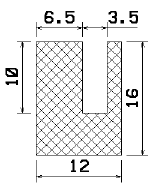 MZS 25077 - szivacs gumiprofilok - U alakú profilok