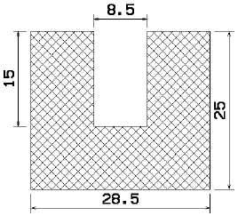 MZS 25085 - szivacs gumiprofilok - U alakú profilok