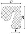 MZS 25093 - EPDM-Schwammgummi-Profile - Türscheiben- Fensterdichtungsprofile