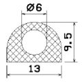 1B= 50 MZS - 25120 - EPDM-Schaumgummi-Profile - Halbrundprofile / D-Profile