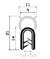 SD-0089 - coextrudált fémbetéttel - Élvédő profilok