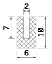 MZS - 25158 1B= 100 m - Schaumgummiprofile bzw. Moosgummiprofile - U-Profile