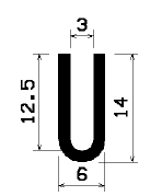 TU1- 0186 - EPDM-Gummi -Profile - U-Profile