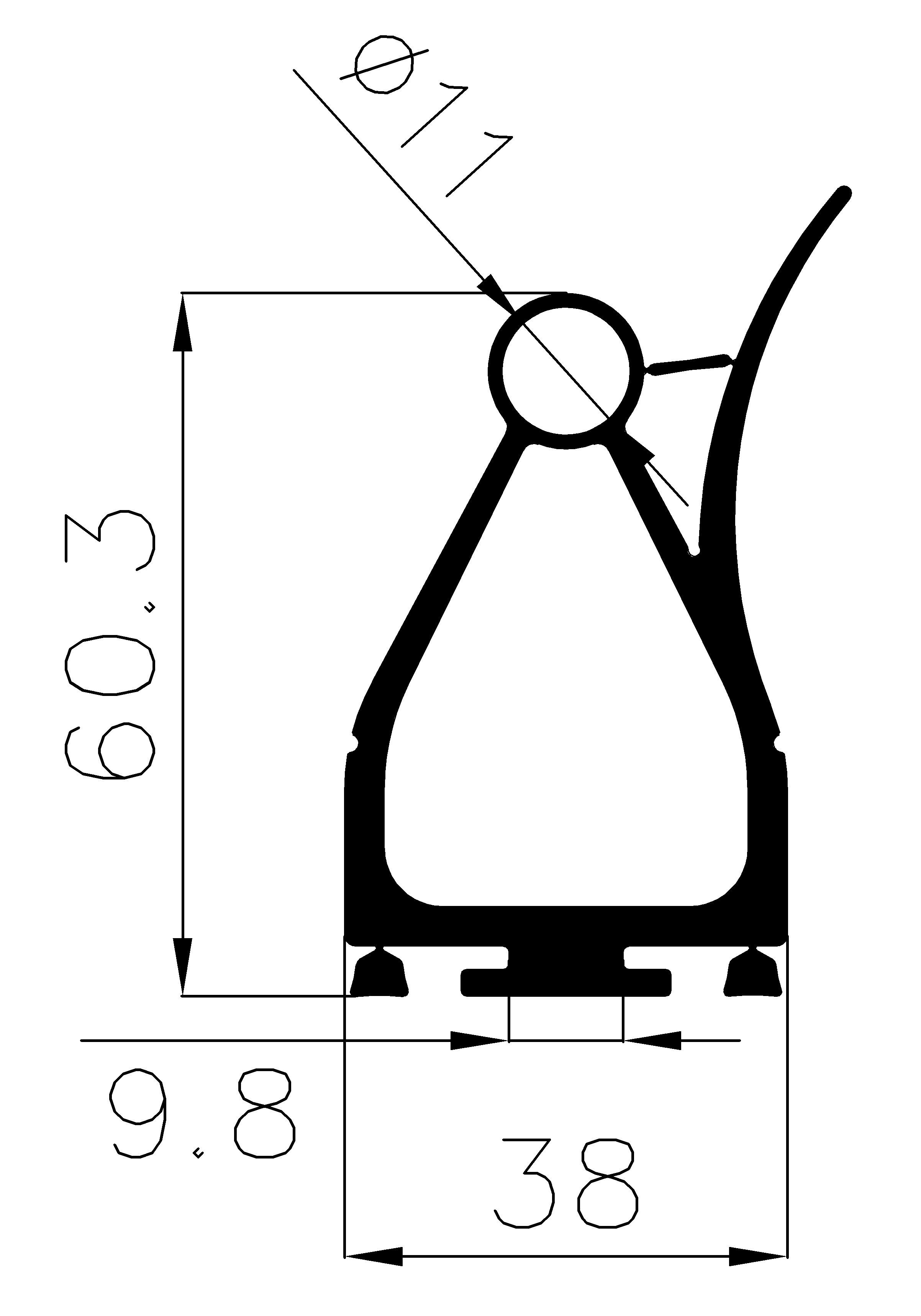 10010365KG - EPDM-Kautschukprofile - Rolltor- und Fingerschutzprofile