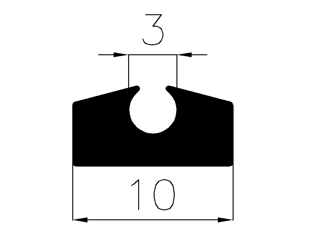 10110370KG - EPDM-Gummi -Profile - U-Profile 10110370KG - EPDM-Gummi -Profile - U-Profile