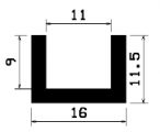 TU1- 0596 1B= 100 m - EPDM-Gummi -Profile - U-Profile TU1- 0596 1B= 100 m - EPDM-Gummi -Profile - U-Profile