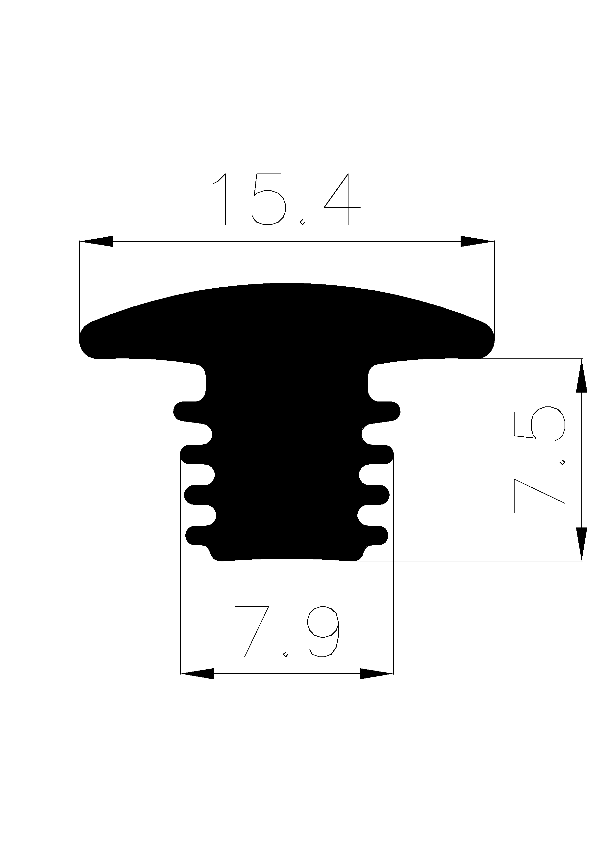 10200370KG - EPDM Gummi-Profile - Abdeckung und T-Profile