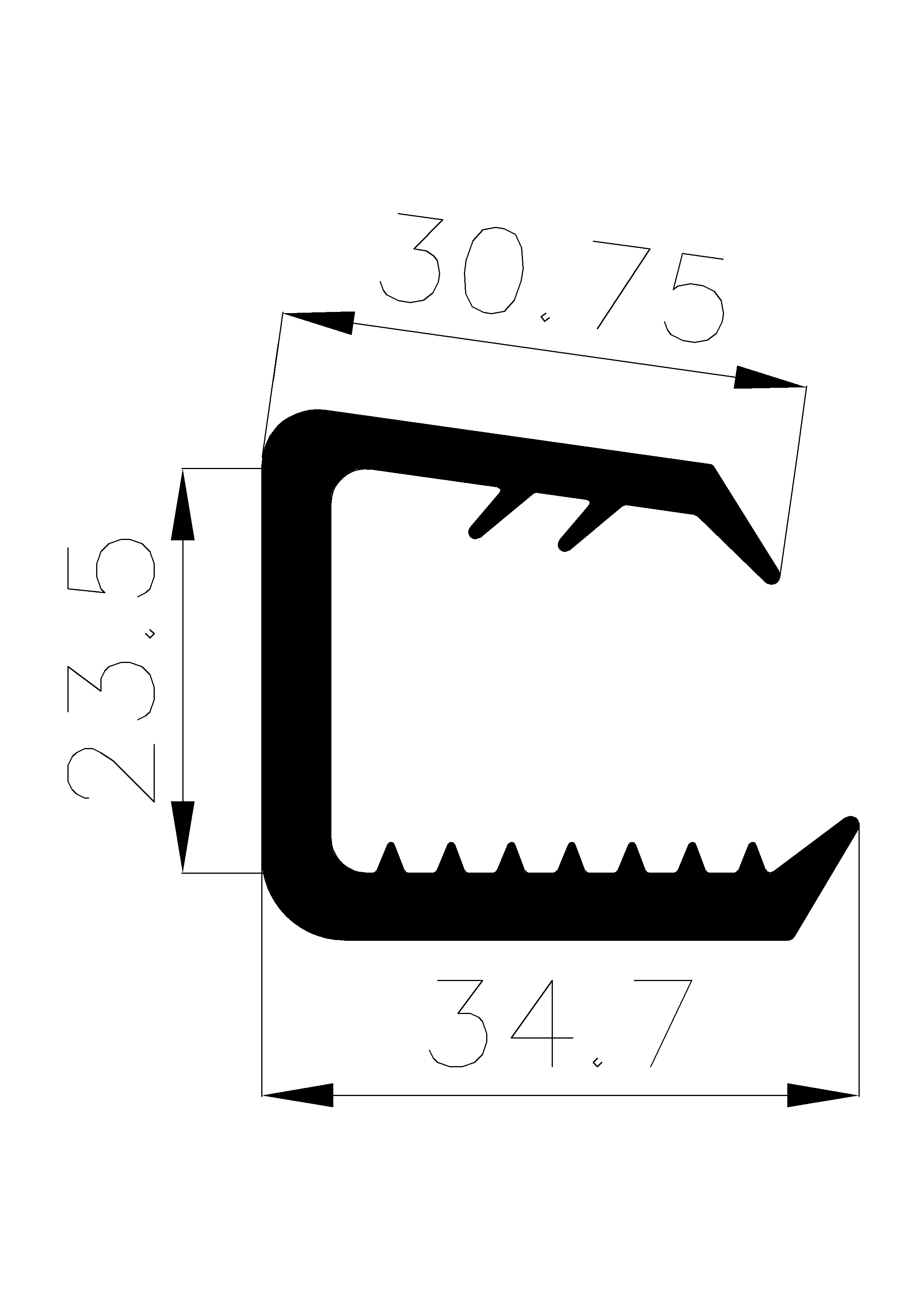 1270365KG - EPDM-Gummi -Profile - U-Profile 1270365KG - EPDM-Gummi -Profile - U-Profile