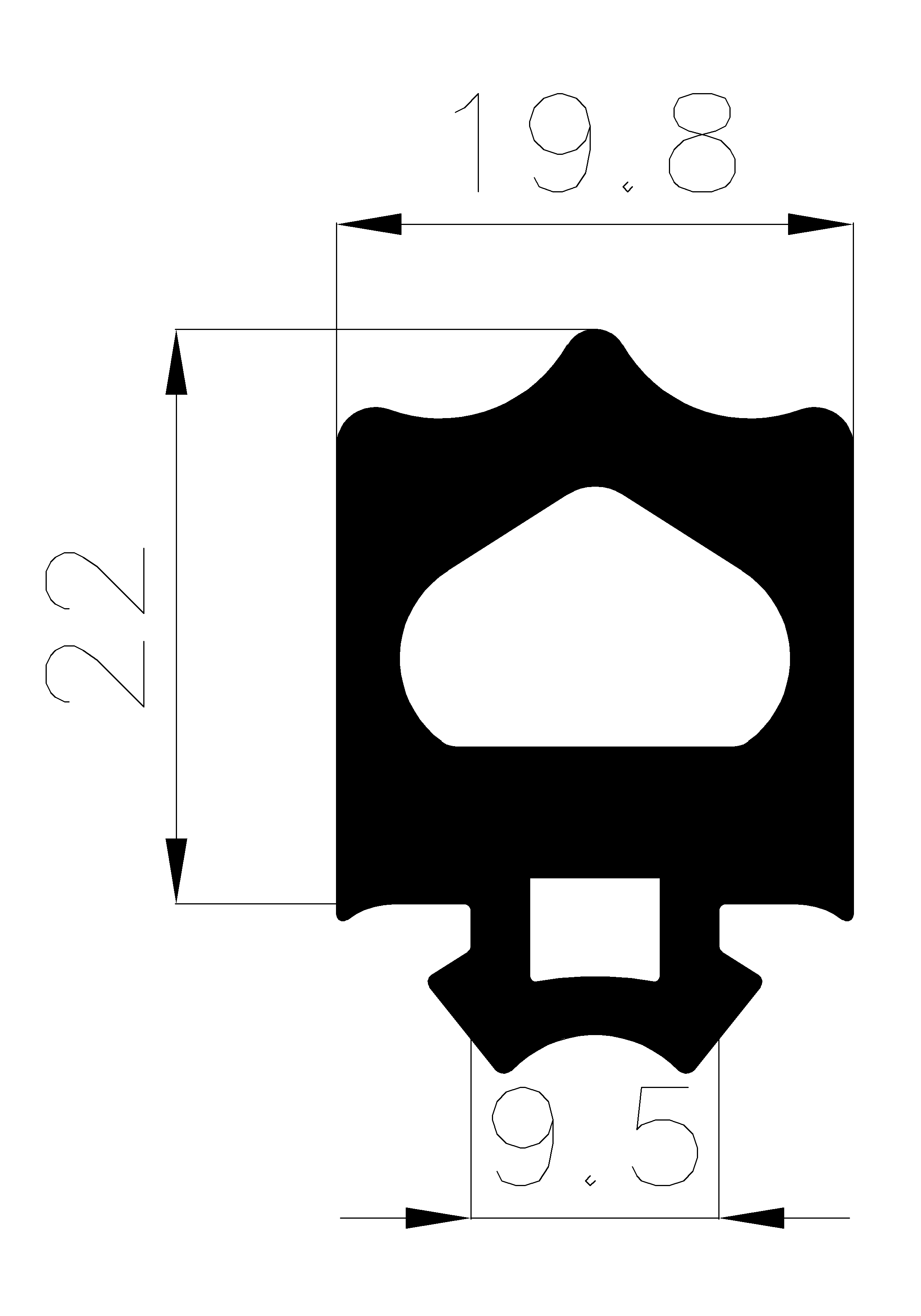 11410365KG - EPDM gumiprofilok - Gördülő ajtó - ujjvédő profilok