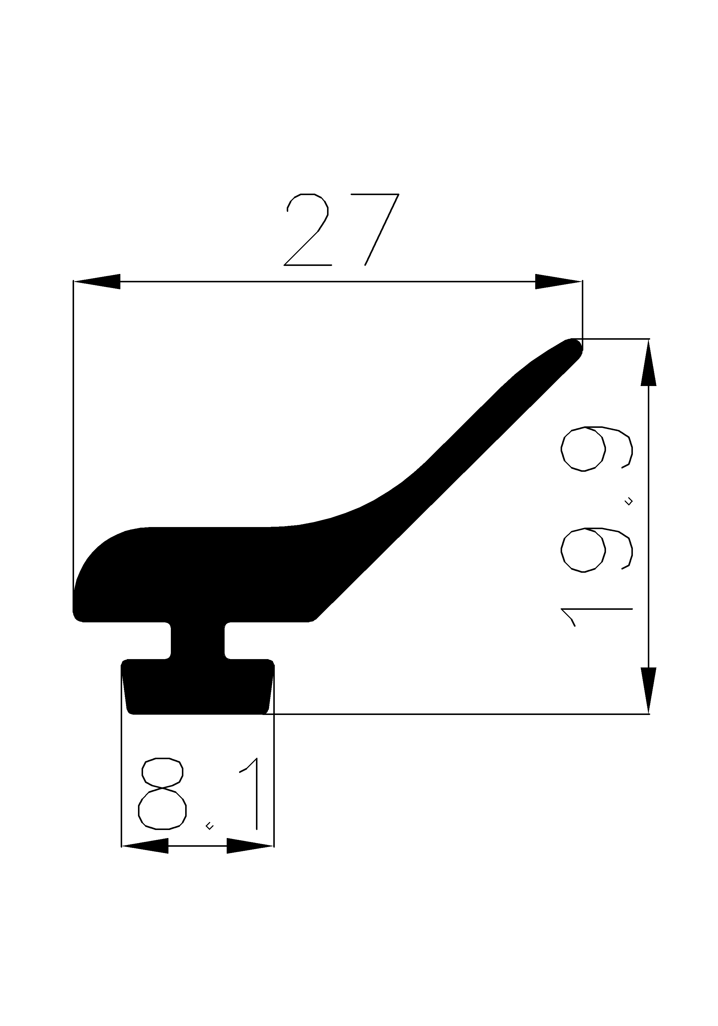 11950365KG - EPDM Gummi-Profile - Abdeckung und T-Profile