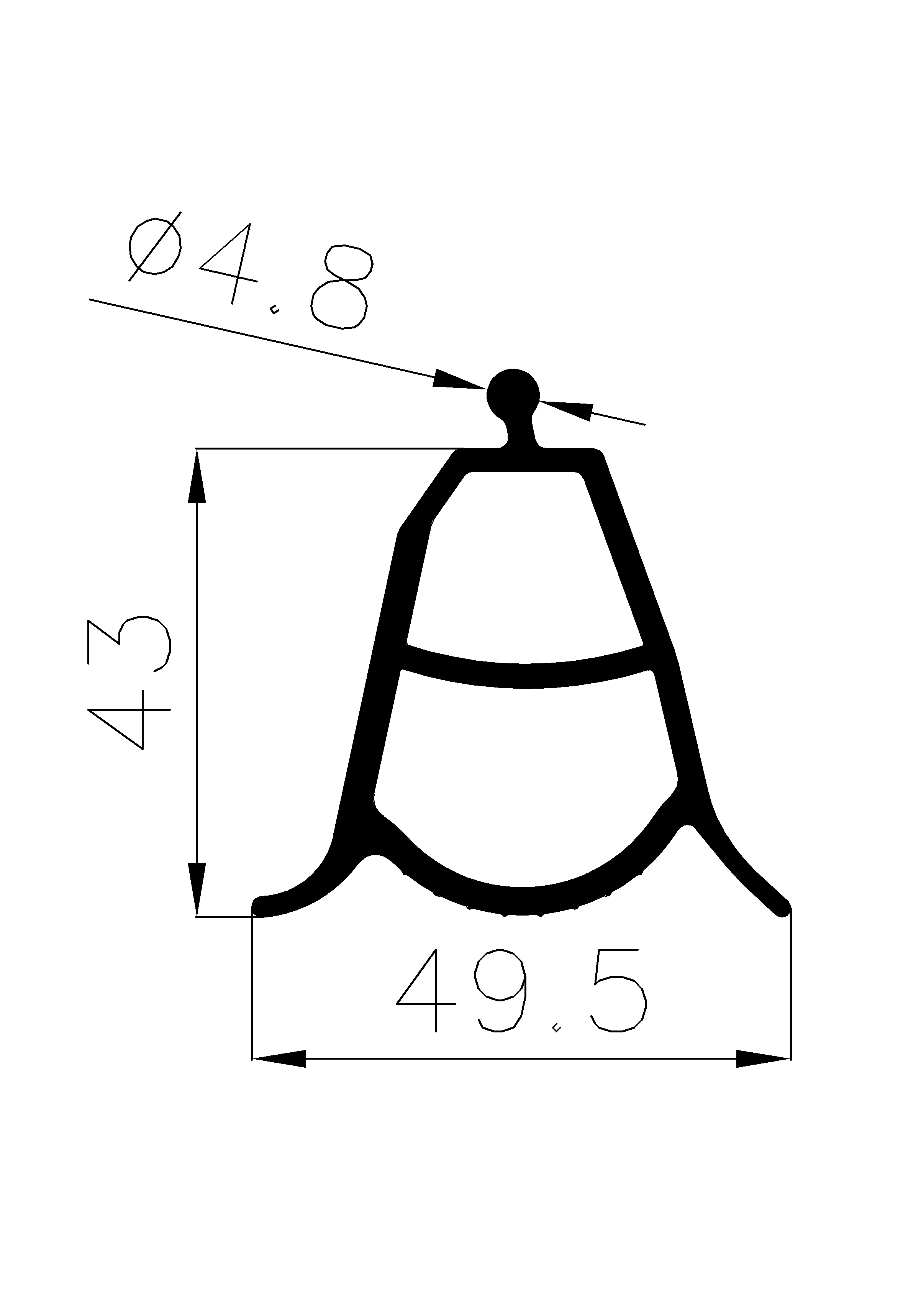 12000365KG - EPDM-Kautschukprofile - Rolltor- und Fingerschutzprofile