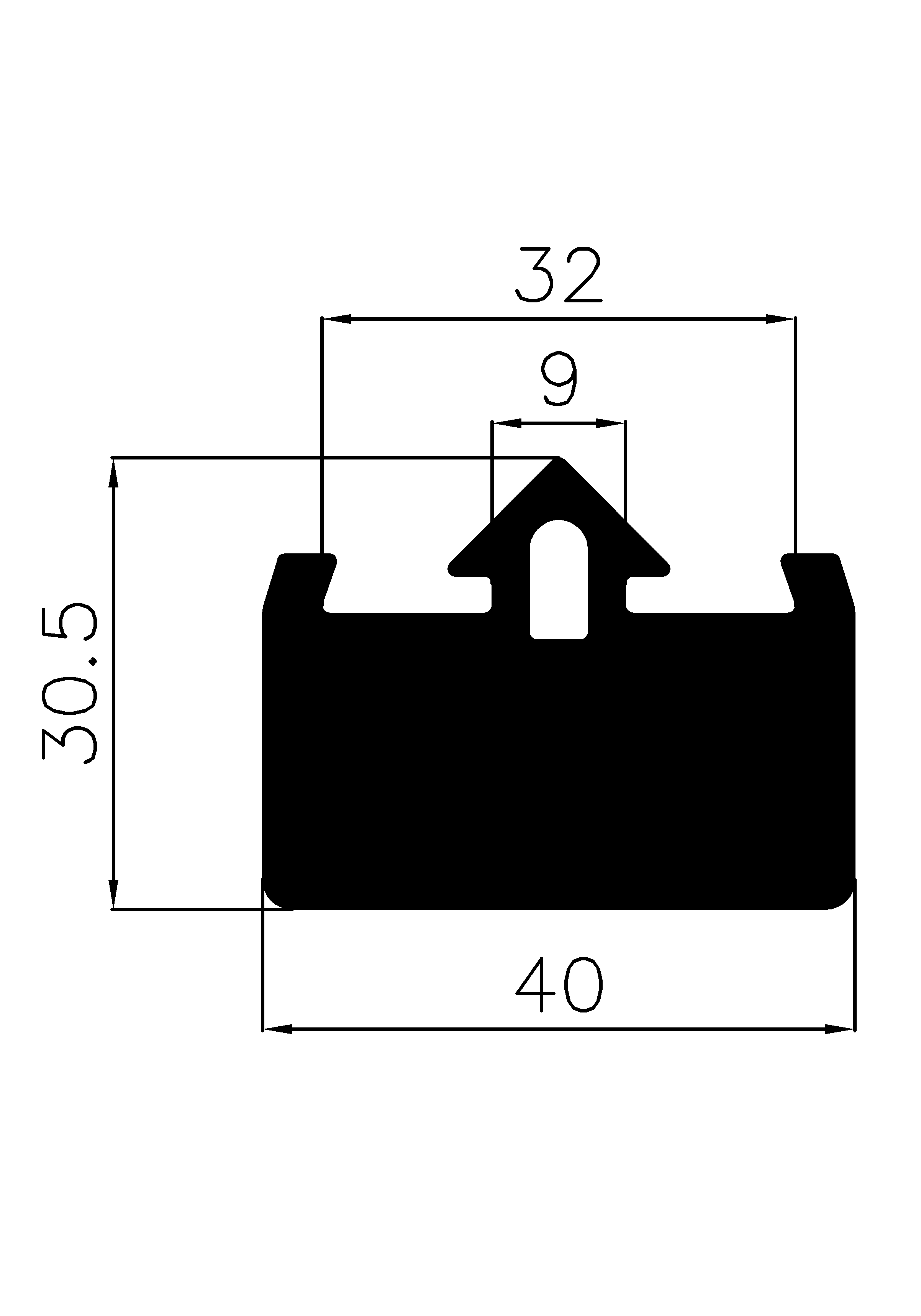 12140370KG - EPDM-Gummiprofile - Auflageprofile / Pufferprofile