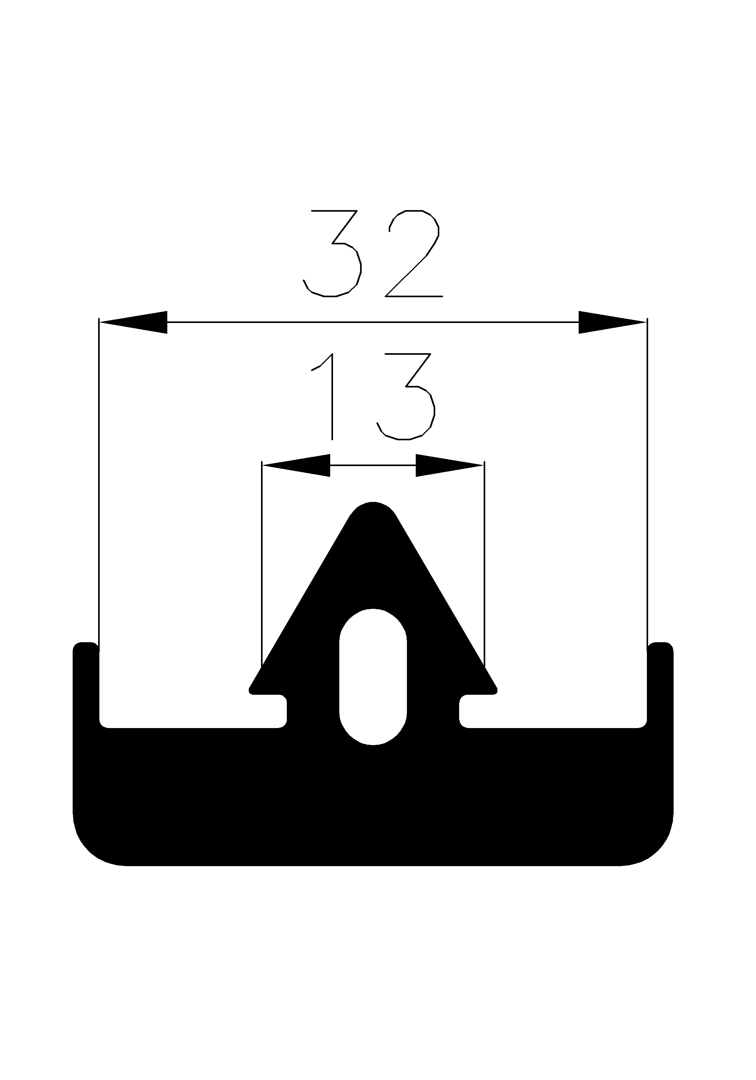 12580390KG - EPDM-Gummiprofile - Auflageprofile / Pufferprofile