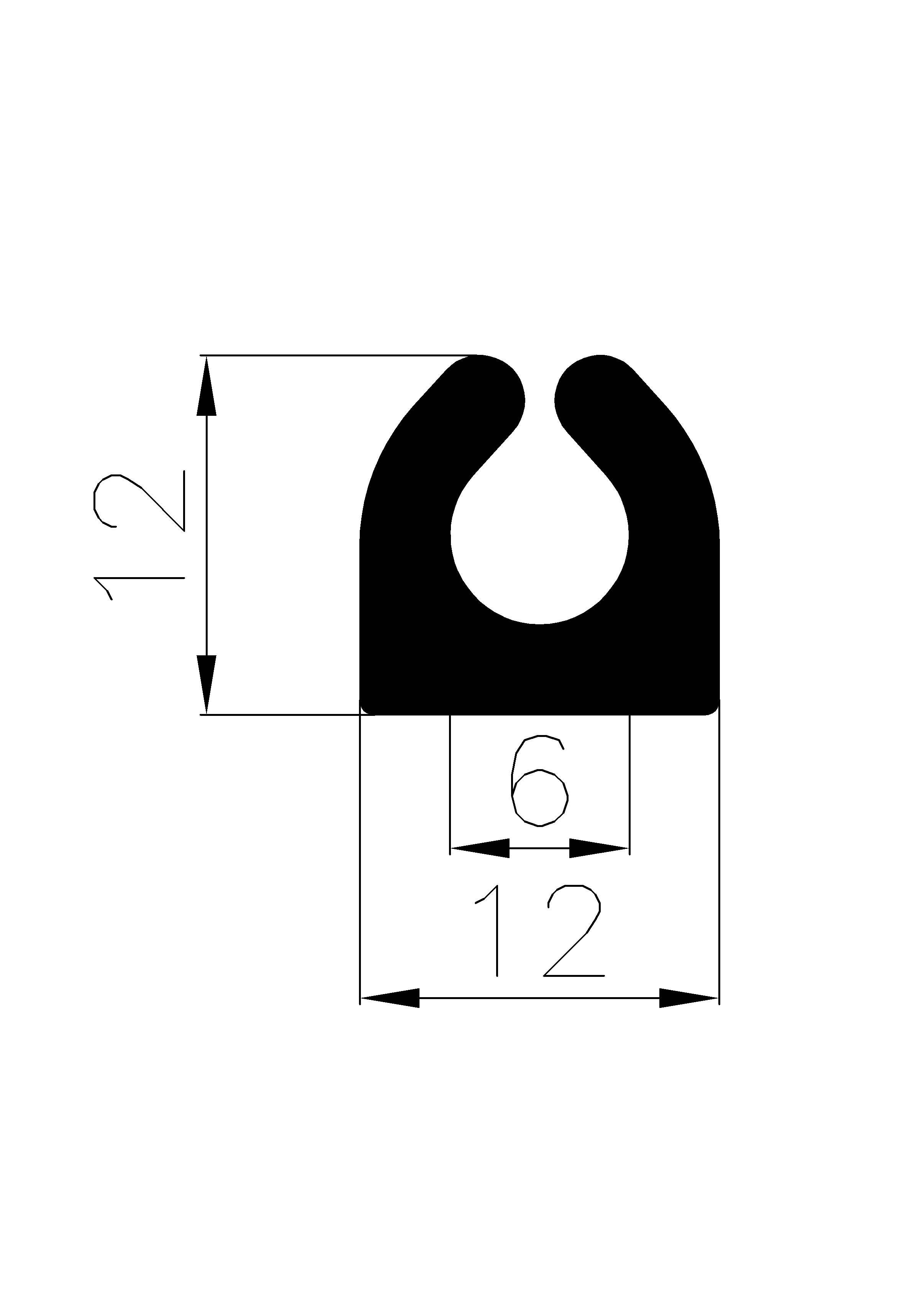 12690365KG - EPDM-Gummi -Profile - U-Profile 12690365KG - EPDM-Gummi -Profile - U-Profile