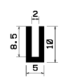 - TU1- 1363 1B= 100 m - EPDM-Gummi -Profile - U-Profile